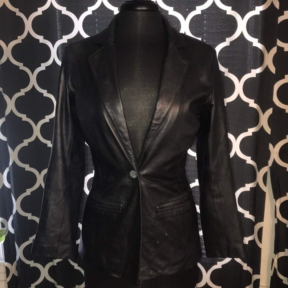 Hillard & Hanson lamb skin Jacket